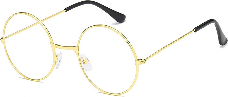 SOHUPAC Classic Round Glasses Retro Circle Eyeglasses Clear Lens Metal Frame Accessories Non-Prescription For Men Women - Image 1